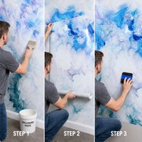 Papier peint mural abstrait en toile à effet marbré fluide bleu et blanc personnalisé pour salon, chambre à coucher, chambre d'enfant