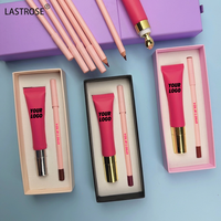 Kit Lèvres 2-en-1 Marque Blanche : Gloss et Huile à Lèvres Grande Contenance en Tube Compressible avec Applicateur Métallique, Crayon à Lèvres Végétalien