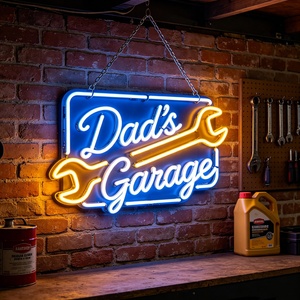 Enseigne néon LED personnalisée pour garage, motif voyant d'avertissement 'Vérifier le moteur', service de réparation de pneus, décoration murale pour atelier de mécanique automobile et 'Man Cave' - Product Image 2