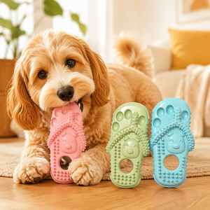 Jouet à mâcher pour <span class=keywords><strong>chien</strong></span> en forme de pantoufle, jouet durable en TPR pour nettoyer les dents des chiens - Product Image 2