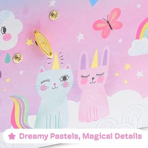 Boîte à bijoux musicale licorne Jakos pour filles avec serrure et 2 tiroirs coulissants, pour ranger les boucles d'oreilles, joue la mélodie 'Beautiful Dreamer' - Product Image 4