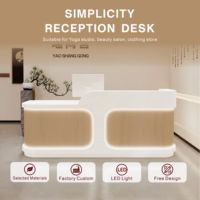 Table de réception et comptoir sur mesure en bois massif moderne et brillant pour salon de beauté, studio de yoga, magasin de vêtements