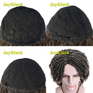Perruque tube incurvée pour hommes bon marché petit rouleau creux assurance qualité tendance perruques Dreadlock couverture de tête de perruque tresse sale - Product Image 6