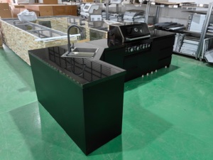 Elegante & Zeitgenössische Moderne Luxuriöse Premium Modulare <span class=keywords><strong>Outdoor</strong></span>-Gartenküche mit Vollständigen Schränken, 6-Brenner-Grill & Kochinsel - Product Image 3