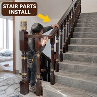 Balustre et poteau de balustrade en bois d'acajou sculpté pour escalier classique, taille personnalisée, OEM
