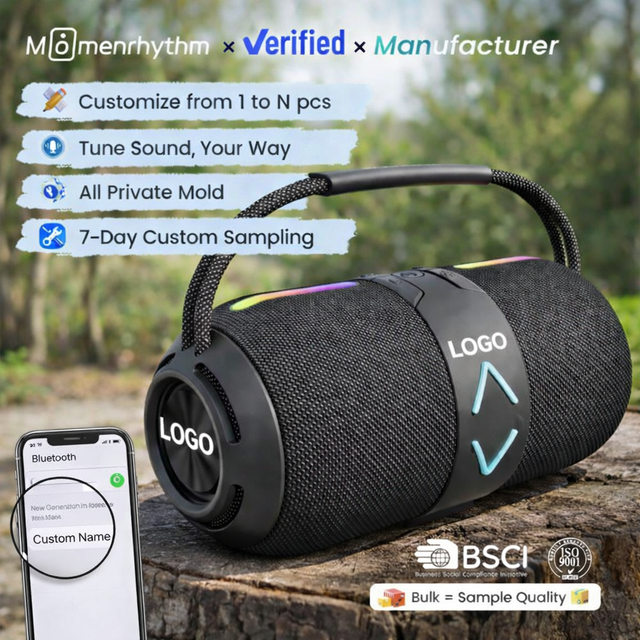 Loud Speaker Portable Waterproof Outdoor Wireless Audio Long Battery Life Stereo Sound Customizable Logo Available