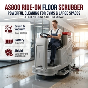 Autolaveuse électrique commerciale autoportée, nettoyeur de sols, laveuse-sécheuse pour carrelage, avec brosse à poussière et disque de lavage simple, petite taille - Product Image 1