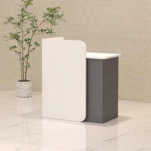 Petit comptoir de caisse commercial pour salon de coiffure - Design moderne et épuré avec table de bar style influenceur pour boutique de vêtements - Product Image 1