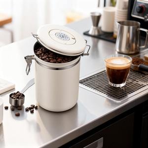 Boîte à café en acier inoxydable 22OZ, récipient hermétique pour le stockage des grains de café, avec suivi de date et cuillère doseuse - Product Image 2