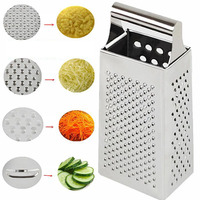 Râpe de cuisine manuelle 4-en-1 en acier inoxydable 430 pour légumes et fromage