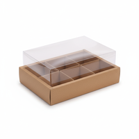 Vente directe - Boîte à pique-nique en papier kraft transparent épaissi à neuf compartiments - Emballage pour cupcakes à emporter - Sushi - Nouilles