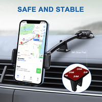 Support de téléphone pour voiture et camion, ventouse pour pare-brise, bras flexible en col de cygne, rotation à 360 degrés, libération à une touche