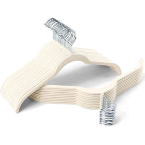 Cintres en velours premium antidérapants, cintres à vêtements floqués fins, cintres en feutre gain de place pour manteaux - Product Image 1