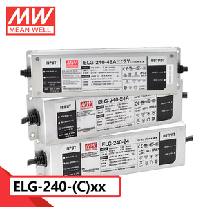 민웰 ELG-240 시리즈 240W 정전류 및 정전압 LED 드라이버 24V/36V/42V/48V/54V IP67/IP65 내장 PFC AC-<span class=keywords><strong>DC</strong></span> - Product Image 1