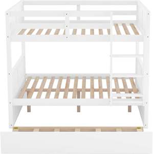 Fabricant vente en gros moderne rangement pour la maison <span class=keywords><strong>lit</strong></span> mezzanine double couche en <span class=keywords><strong>bois</strong></span> massif <span class=keywords><strong>blanc</strong></span> avec glissière - Product Image 3