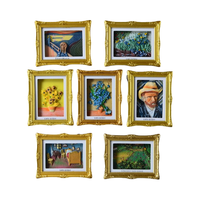 Bingkai Foto Kecil Bergaya Vintage dengan Penutup Belakang Terbuka, Magnet Kulkas Emas untuk Meja, untuk Menempelkan Foto, Spesimen DIY