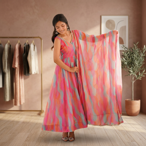 TENNECY Nuevo Vestido de Fiesta de Organza TEBI con Encaje de Espejo, Largo hasta el Tobillo, para Boda - Product Image 1