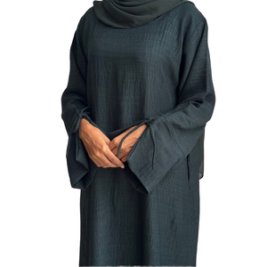 Robes élégantes pour femmes, nouvelles robes modestes pour l'Aïd, respirantes, abaya fermée, nœuds papillon, manches longues, poignets pour le printemps, l'été, l'automne, islamique - Product Image 1