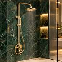 Ensemble de douche mural avec mitigeur chaud/froid, douche pluie et douchette à main pour projets commerciaux – Approvisionnement direct usine