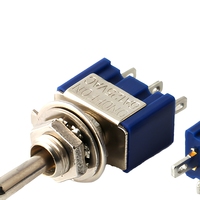 Interrupteurs à bascule momentanés SZGOZIE Mini ON-OFF-ON 6A125V MTS-103 3 broches 3 positions en laiton pour équipement électrique