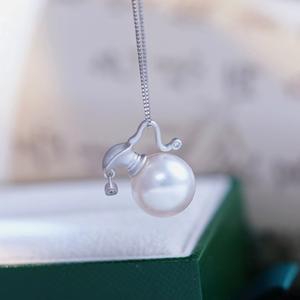 จี้เงินเปล่าแบบ DIY รุ่น 31140DIY สำหรับใส่ลูกปัดกลมขนาด 10-13 มม. พร้อมอุปกรณ์ทำสร้อยไข่มุก DIY เงินแท้ S925 จี้สร้อยคอแบบปกปิด - Product Image 4