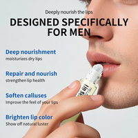 Suero Labial Calmante con Logotipo Personalizado para Hombres, con Ceramida y Aloe Vera, Previene la Descamación, Suero Labial Exfoliante Ligero
