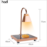 Lampe chauffante commerciale Lampe de table télescopique en acier inoxydable à 3 têtes Finition or rose noir Restaurant Buffet Nourriture Station chaude