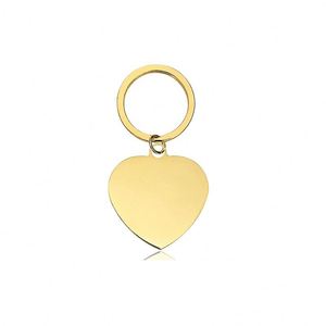 <b>Blank</b> Stainless Steel Keychain DIY Laser Engraving UV Printing Vintage Fashion Gold Color Shiny Finish Metal Key <b>Ring</b> - Product Image 3