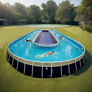 Piscine dehors à l'intérieur de la taille ovale de piscine d'eau de cadre de parc aquatique - Product Image 1