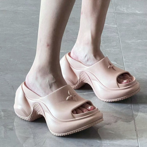 Sandalias Deportivas de Plataforma con Tacón Alto, Punta Abierta, Suela de EVA Acolchada, con Relieve, sin Tiras, Casuales, para Mujer, para Todas las Temporadas - Product Image 3