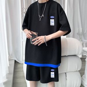 Anszktn Wafel Casual Sportpak Heren Zomer Losse Korte Mouwen Short Tweedelig Herenpak - Product Image 2