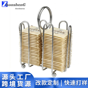 Estante para Sobres de Azúcar, Acero Inoxidable, Organizador de Condimentos, para Mesa de Restaurante, Zona de Servicio de Bebidas - Product Image 5
