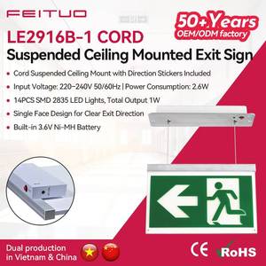 Panneau de signalisation LED suspendu en fil d'aluminium Feituo, adapté aux bâtiments commerciaux, avec une base de production au Vietnam, offrant des services OEM et - Product Image 1