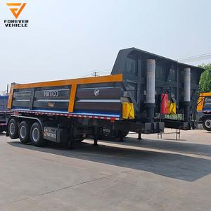 Remorques benne basculante neuves et d'occasion à 3 ou 4 essieux, robustes, avec vérin hydraulique, pour tracteurs - Product Image 2