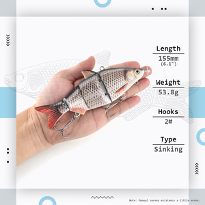 2024 155mm pesca in mare auto-nuoto eliche-driver elettronica LED ricaricabile nuoto <span class=keywords><strong>Bati</strong></span> robot esca di pesce - Product Image 2