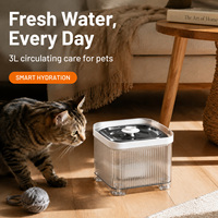 Fontaine à eau intelligente pour animaux de compagnie OEM ODM 3L WiFi avec contrôle par application, triple filtration, en acier inoxydable pour chats et chiens