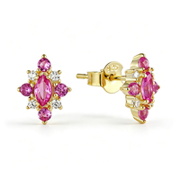Boucles d'oreilles clous ZG Vintage en laiton avec pierres précieuses marquise étoile du Nord, bijoux célestes pour femme