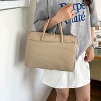 Sac à main pour ordinateur portable matelassé pour femmes, sac fourre-tout antichoc pour ordinateur portable, multi-poches, couleur pastel, sac de transport pour ordinateur