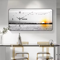 Vente d'une horloge murale en porcelaine de cristal de luxe moderne suspendue pour salon décoration murale décorative pour la maison