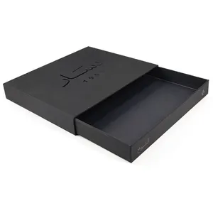 중국 공급 업체 경쟁력있는 가격 럭셔리 블랙 슬라이딩 서랍 실크 스카프 포장 선물 상자