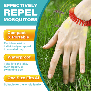 Bracelet anti-moustiques, lot de 3, sans DEET, bracelet en spirale naturel, 300 heures de protection, imperméable, répulsif contre les insectes pour enfants et adultes - Product Image 5