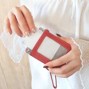 Japanese-style minimalist and sweet PU leather name tag/<b>ID</b> card <b>holder</b> with retractable lanyard, brand badge/<b>ID</b> card <b>holder</b>, - Product Image 2