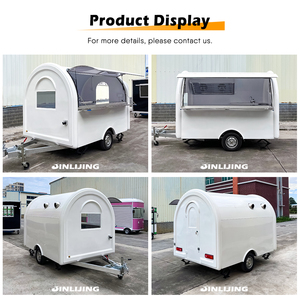 Jinlijing Tùy chỉnh màu trắng mini cafe bánh Trailer bánh hamburger Kem giỏ hàng nhỏ di động thức ăn nhanh xe tải với thiết bị nhà bếp - Product Image 2