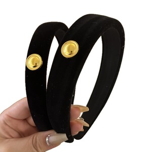 Hàn Quốc Vàng Đen Nhãn Nhung Rộng Cạnh Headband Đơn Giản Và Retro Phụ Kiện Tóc Cho Mùa Thu Và Mùa Đông - Product Image 5