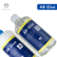 Colle AB transparente à séchage rapide 500ML+500ML, adhésif bicomposant pour lettres en aluminium, bobines et bandes lumineuses 3D