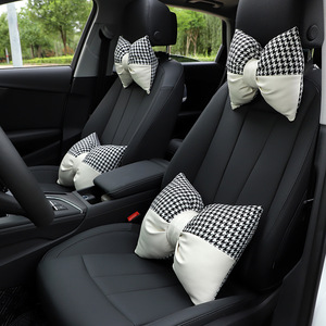 Appuie-tête et coussin de nuque pour voiture, imprimé pied-de-poule jacquard, forme en U, 28x28x14cm, pour siège de voiture, coussin de voyage confortable - Product Image 2