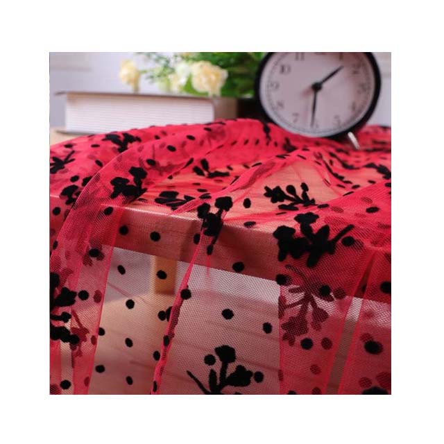 Нейлоновая Флокированная маленькая Цветочная сетчатая ткань, шестигранная сетчатая ткань для детской одежды и свадьбы