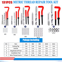 Kit d'outils de réparation de filetages professionnel AVIC-Flight 88 pièces M6 M8 M10 avec inserts HSS, pour usinage manuel et électrique, en coffret rigide, OEM
