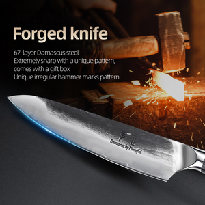 Cuchillo Japonés de Tallado Forjado a Mano OEM, con Núcleo de Acero VG10 y Revestimiento <span class=keywords><strong>San</strong></span> <span class=keywords><strong>Mai</strong></span>, HRC 63-64, para Marcas de Cubiertos de Lujo y Venta al por Menor de Alta Gama - Product Image 3