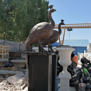 <span class=keywords><strong>Statue</strong></span> de sculpture de paon grandeur nature en bronze laiton animal en métal antique de décoration de la maison avec base de <span class=keywords><strong>colonne</strong></span> en bronze - Product Image 5